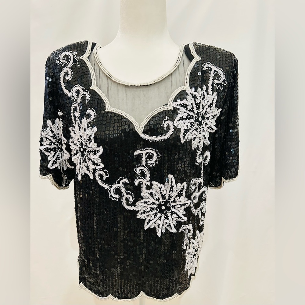 Vintage Royal Feelings Sequin Top Size Large.